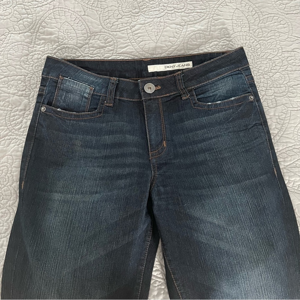 DKNY Denim Wide Leg Flare Jeans Size 12 - Picture 3 of 13